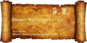 Hauer Márton névjegykártya