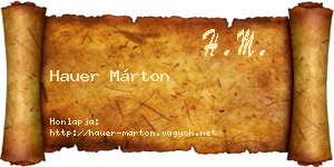 Hauer Márton névjegykártya