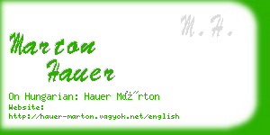 marton hauer business card